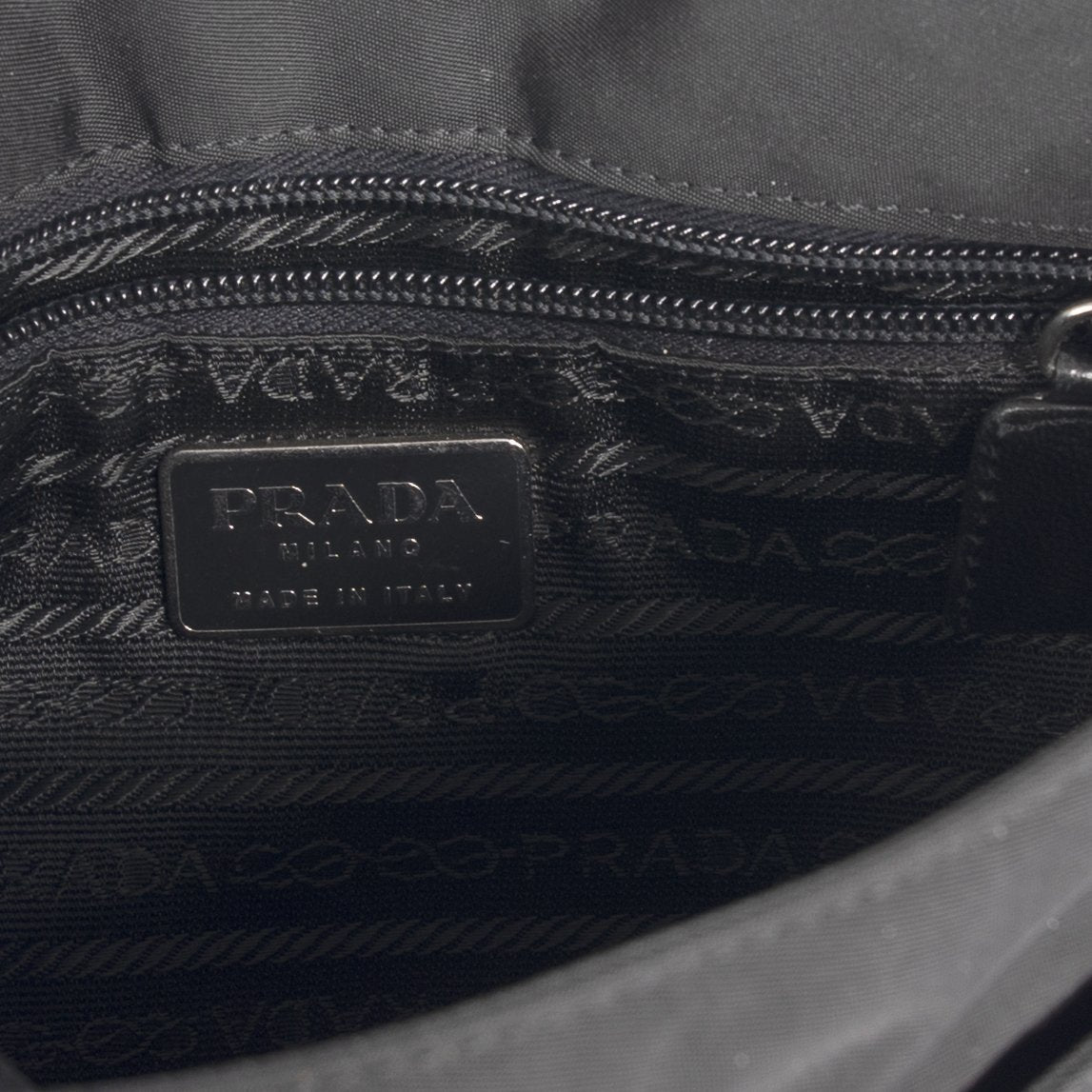Prada  Vintage Leather-Trimmed Tessuto Nylon Messenger Bag