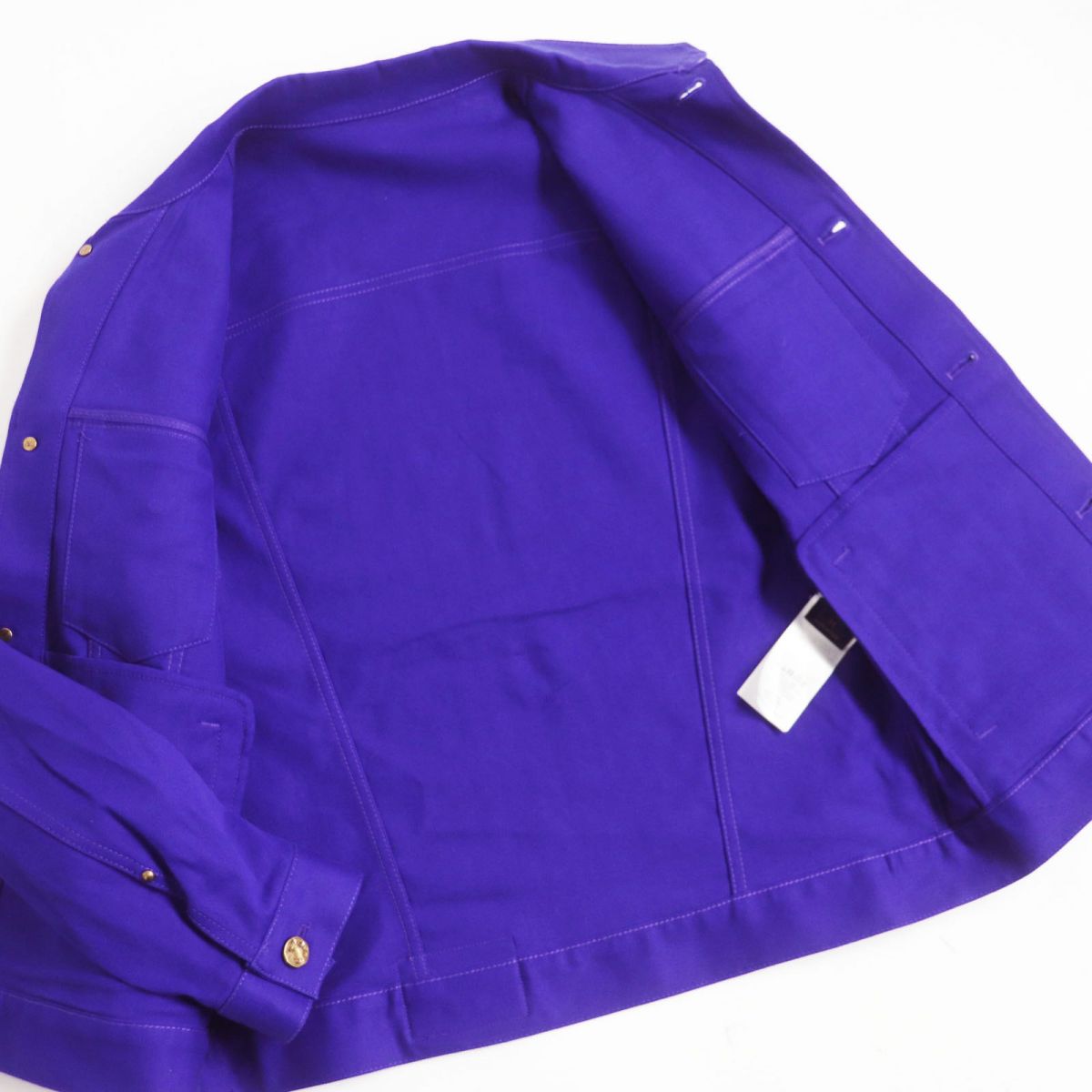 LOUIS VUITTON Denim Jacket Outer: 98% cotton, Outer: 2% polyurethane, Lining: 100% cotton, Part: leather blue mens 44