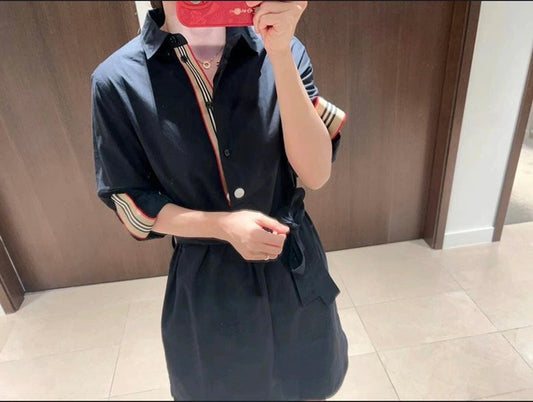 Luxury Burberry Giovanna Black Womenswear Shirt Dress US 2