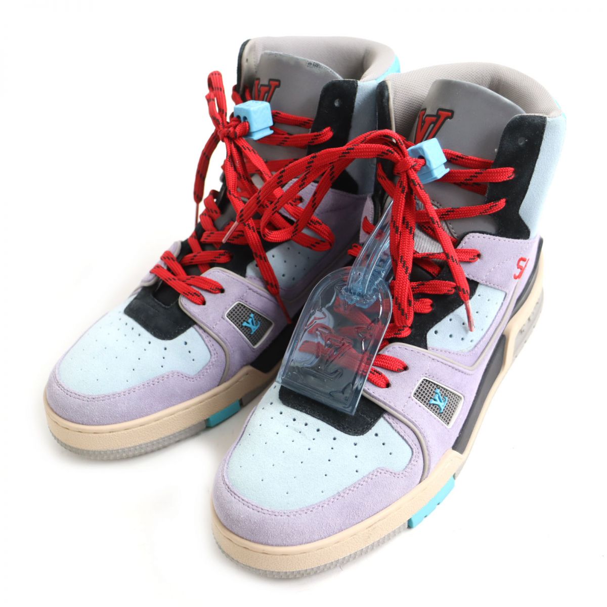 LOUIS VUITTON High cut sneakers Main: Suede leather multicolor mens 6.5