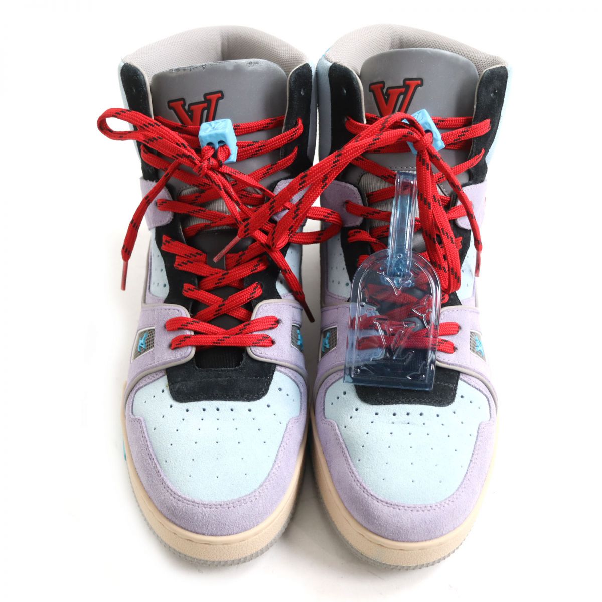 LOUIS VUITTON High cut sneakers Main: Suede leather multicolor mens 6.5