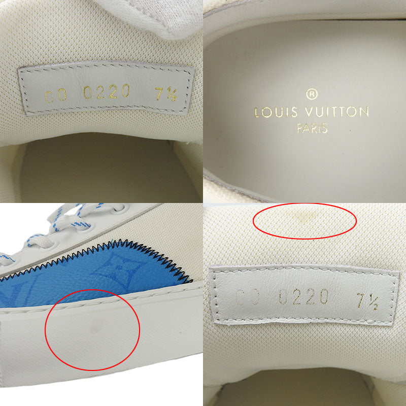LOUIS VUITTON sneakers Monogram canvas, leather white Tattoo line mens 7 1/2