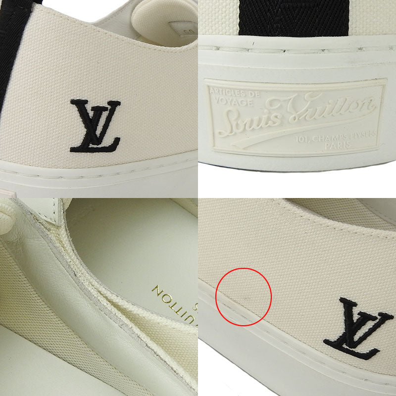 LOUIS VUITTON sneakers Monogram canvas, leather white Tattoo line mens 7 1/2
