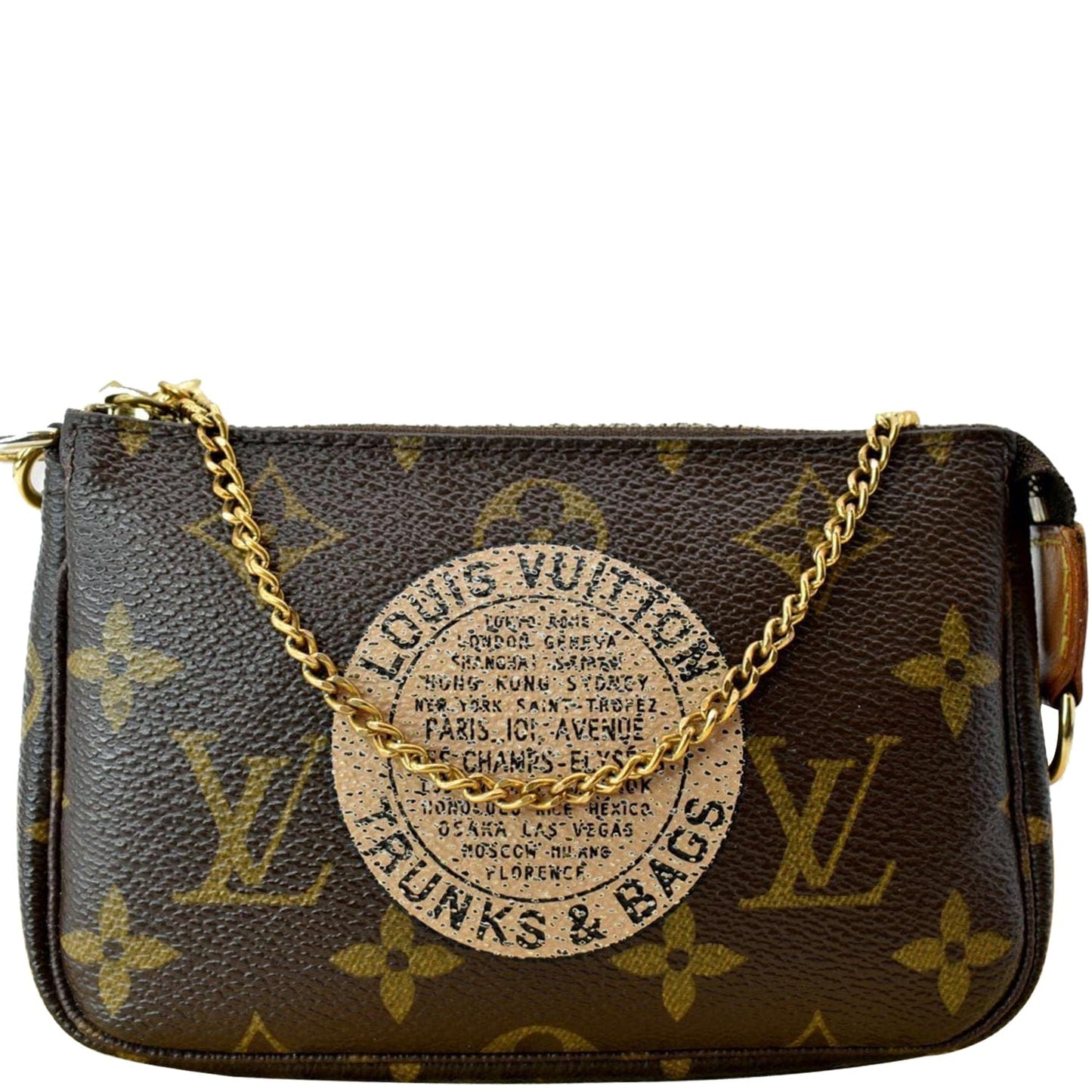 LOUIS VUITTON Mini Trunk & Bags Monogram Canvas Pochette Accessoires Pouch Brown