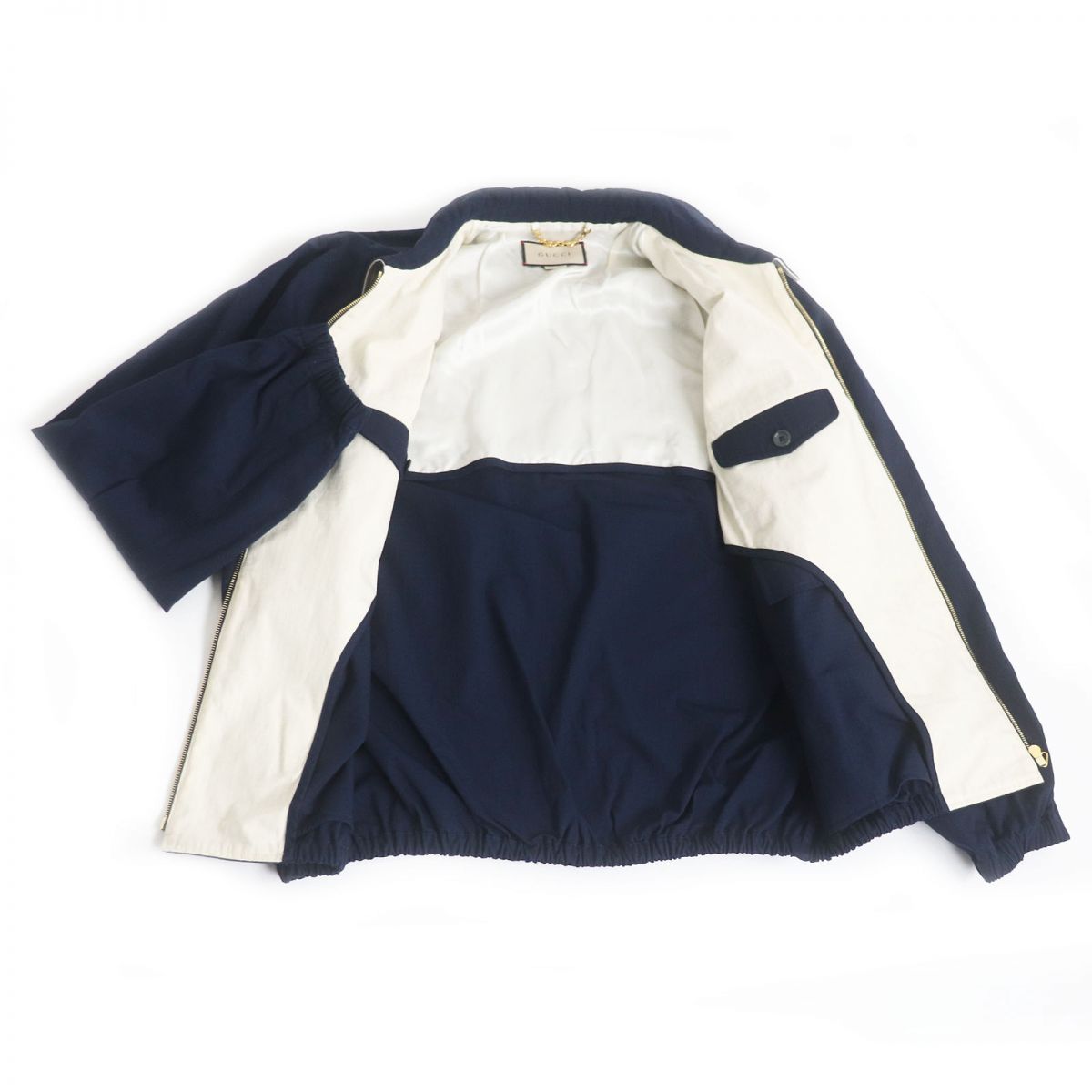 GUCCI Blouson Main: 70% cotton, Main: 30% nylon, Lining: 100% rayon, Part: 100% polyester Navy mens 50