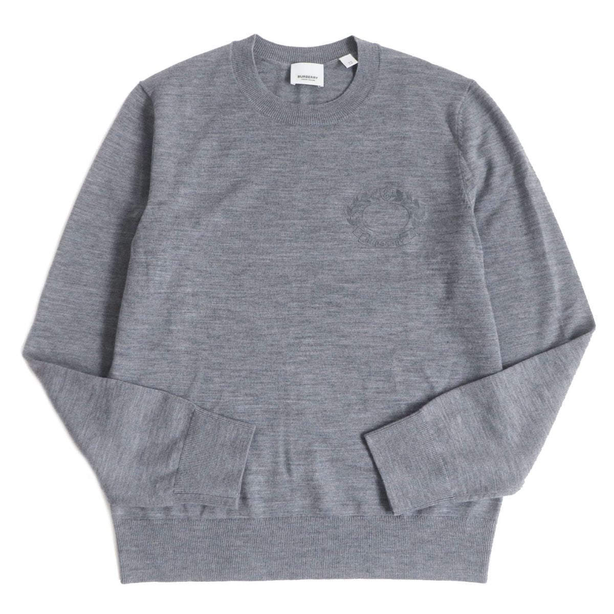 BURBERRY knit Main: 100% wool, some parts: 3% nylon gray mens XS