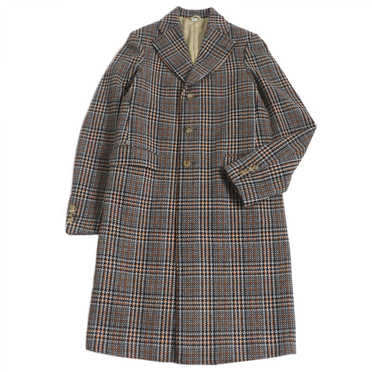 GUCCI Chester coat Outer: 82% wool, Outer: 18% nylon, Lining: 100% rayon, Sleeve lining: 100% cupra, Part: 68% rayon Gray typeMulticolor mens 44