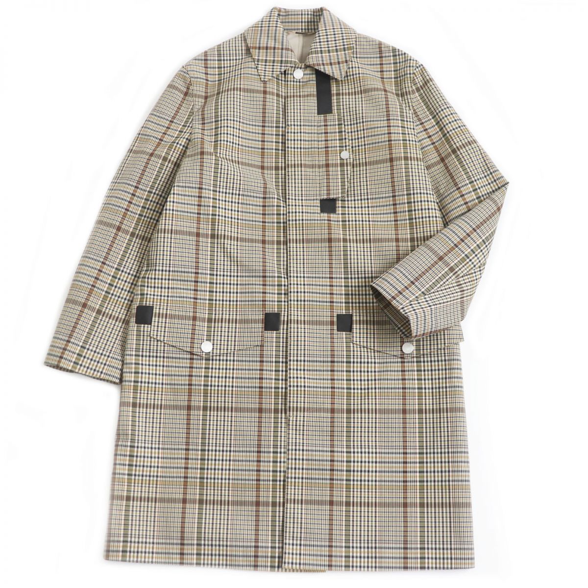 HERMES Stainless collar coat Outer: 100% wool, Lining: 100% cotton, Part: 100% sheepskin Brown type mens 44