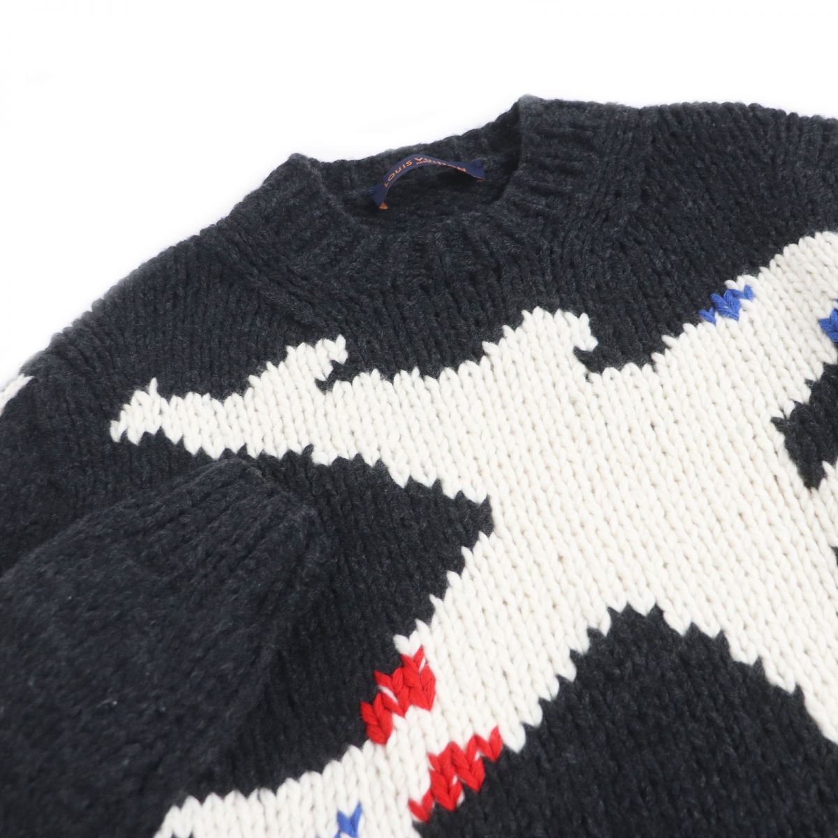 LOUIS VUITTON knit Main: 100% wool Dark gray mens XS