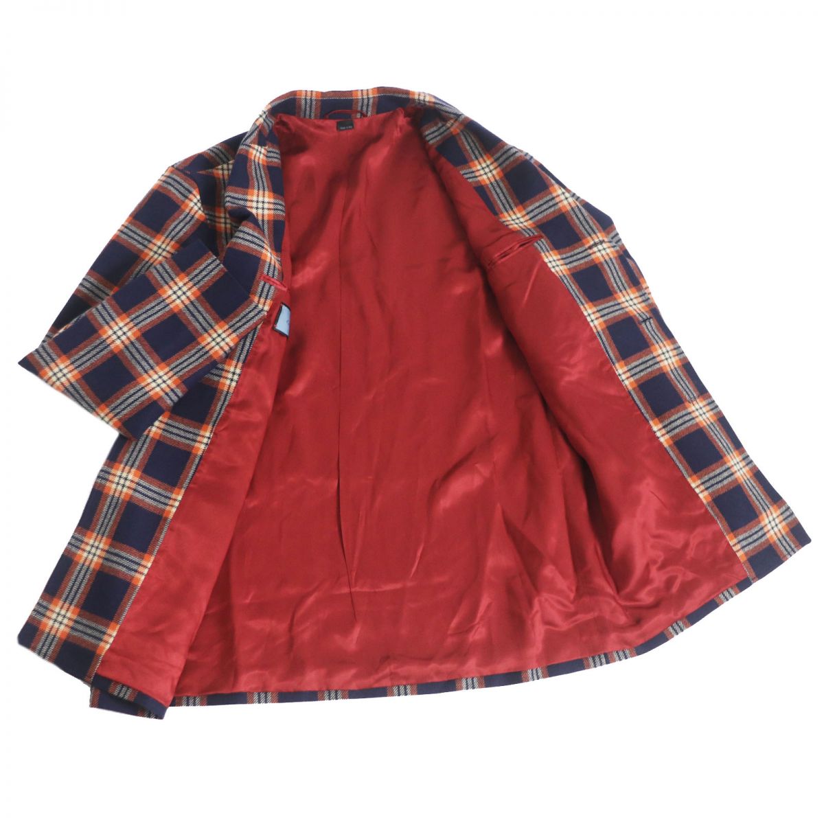 GUCCI Jacket Main: 100% cashmere, Lining: 100% rayon, Part: 100% polyester, Part: 90% polyester, Part: 6% rayon Navy x orange mens 46