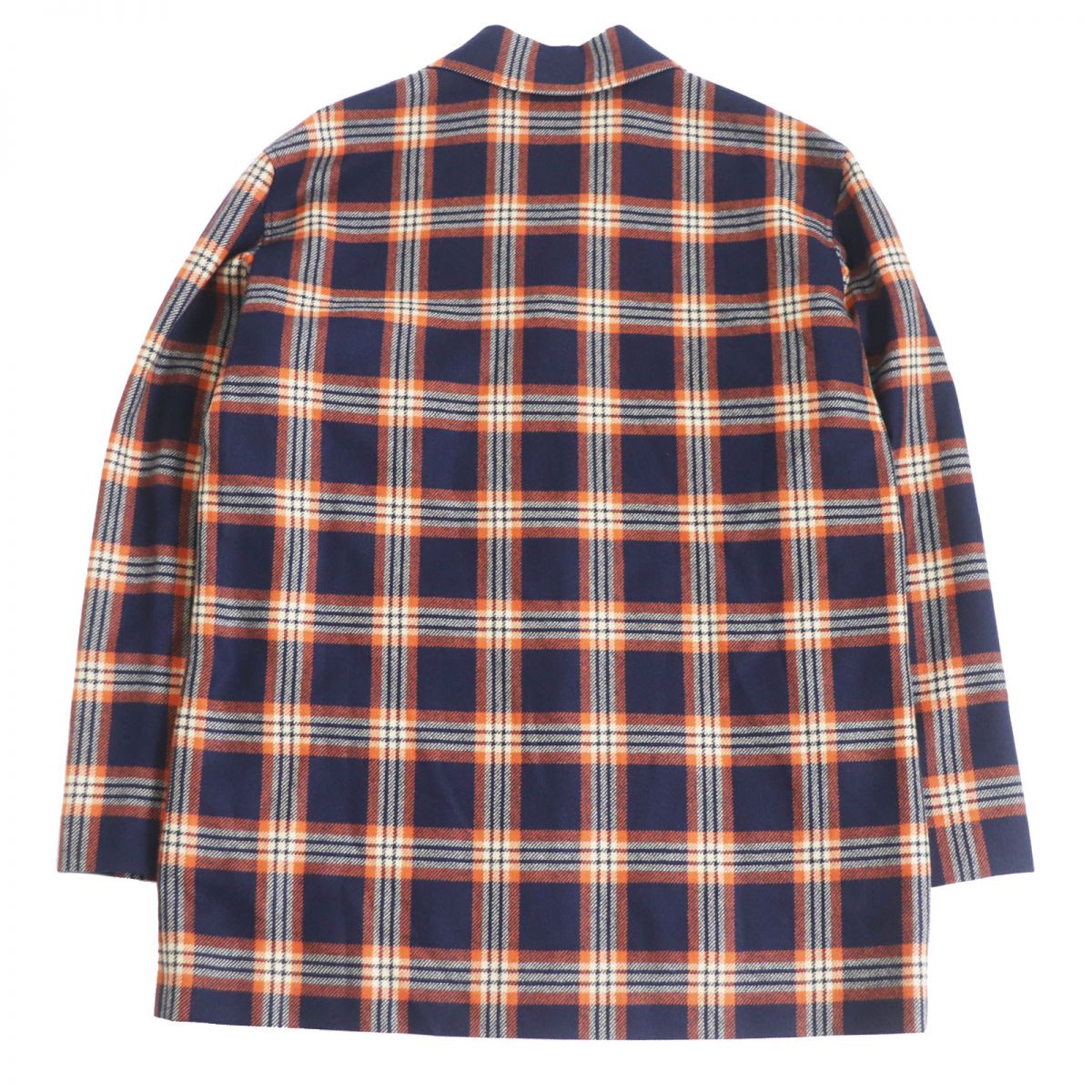 GUCCI Jacket Main: 100% cashmere, Lining: 100% rayon, Part: 100% polyester, Part: 90% polyester, Part: 6% rayon Navy x orange mens 46