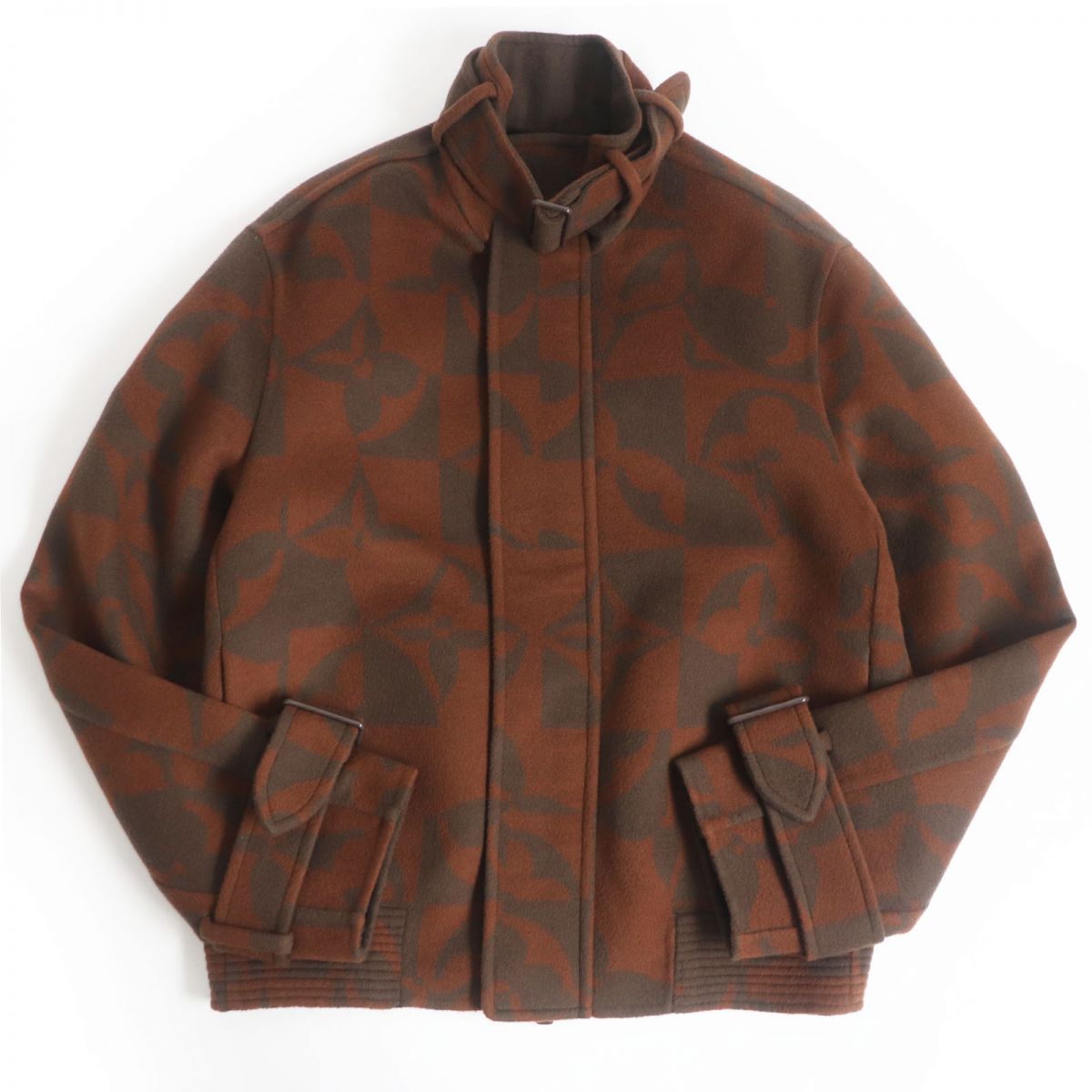 LOUIS VUITTON Blouson Outer: 99% wool, Outer: 1% silk, Lining: 100% cupra Brown mens 44
