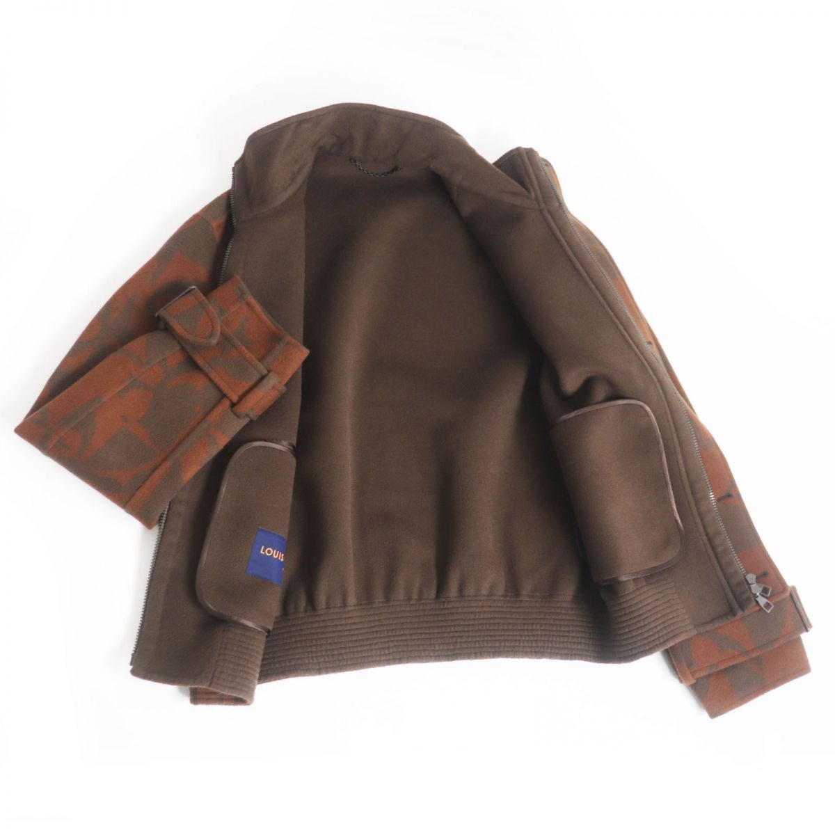 LOUIS VUITTON Blouson Outer: 99% wool, Outer: 1% silk, Lining: 100% cupra Brown mens 44