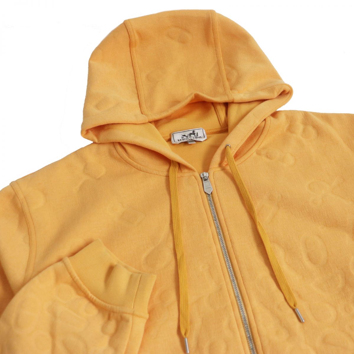HERMES Hoodie Main: 72% nylon, Main: 26% cotton, Main: 2% polyurethane, Part: 90% cotton, Part: 10% polyurethane Orange mens XXL