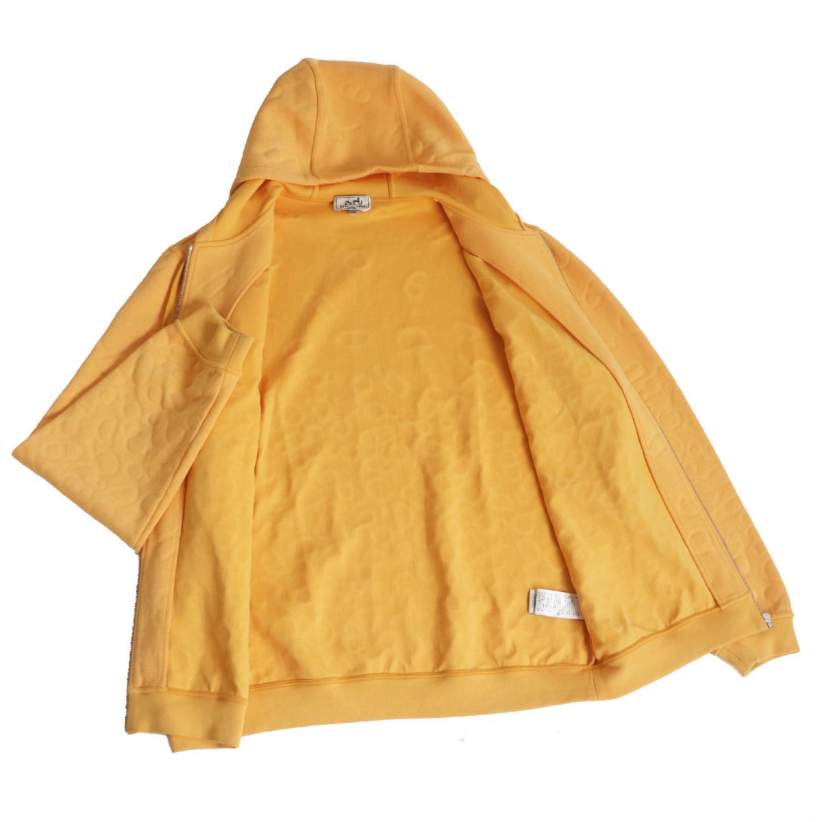 HERMES Hoodie Main: 72% nylon, Main: 26% cotton, Main: 2% polyurethane, Part: 90% cotton, Part: 10% polyurethane Orange mens XXL