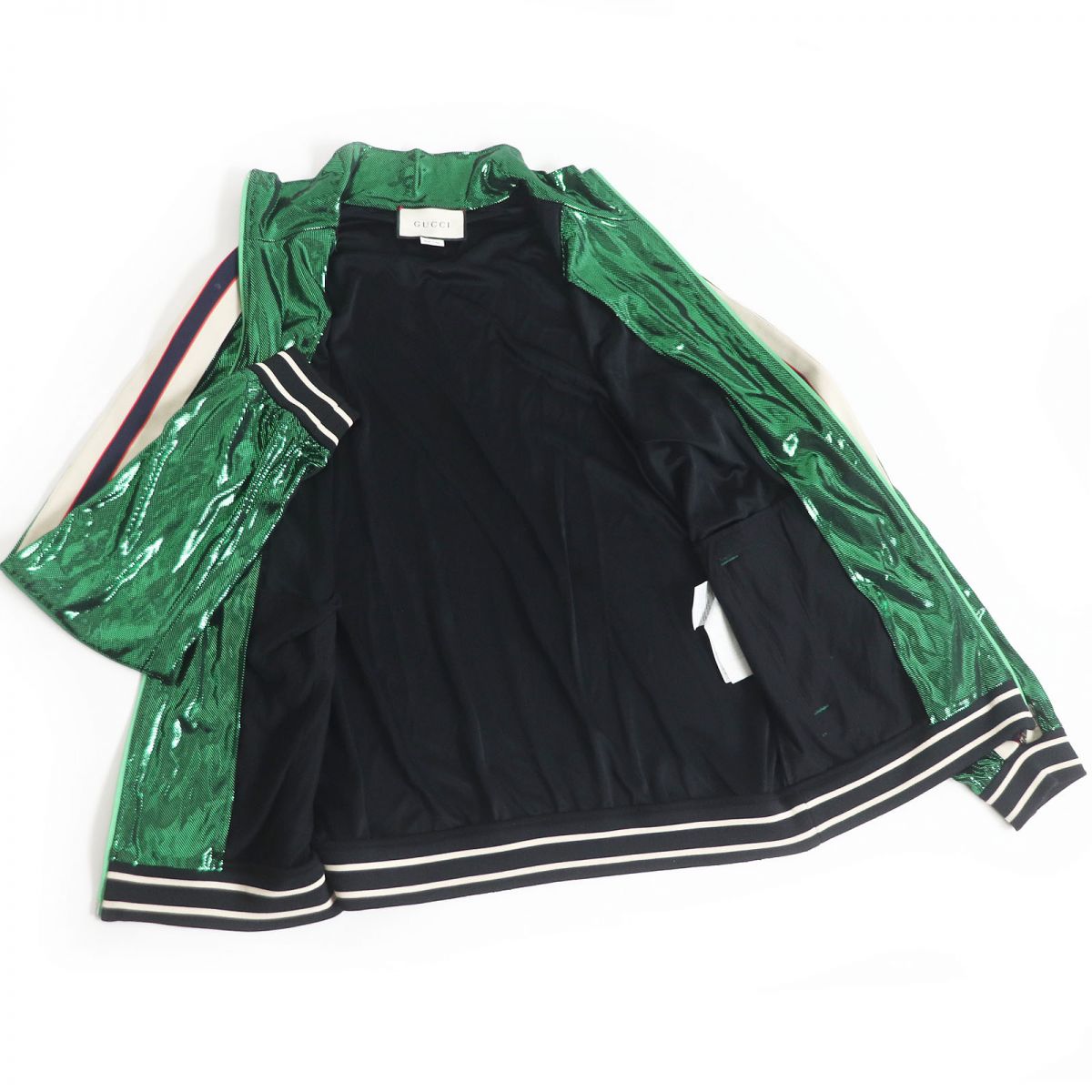 GUCCI Blouson Outer: 65% acetate, Outer: 35% nylon, Part: 84% polyester, Part: 14% nylon, Part: 2% polyurethane Green type mens M