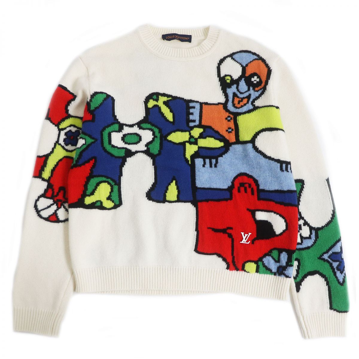 LOUIS VUITTON knit Main: 100% wool Ivory mens M