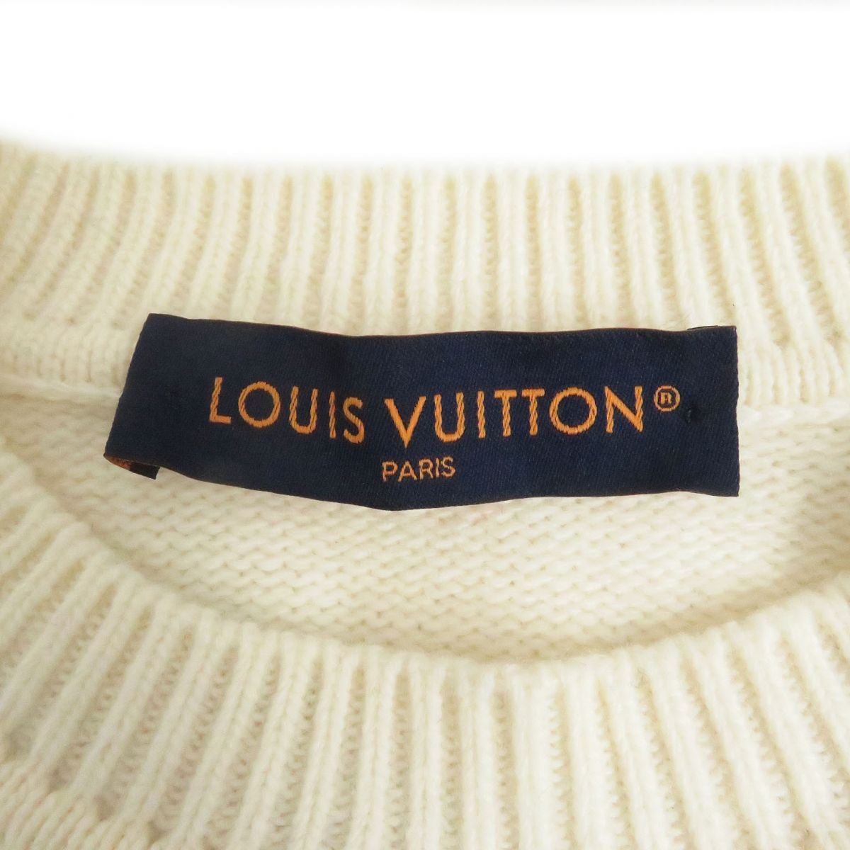 LOUIS VUITTON knit Main: 100% wool Ivory mens M