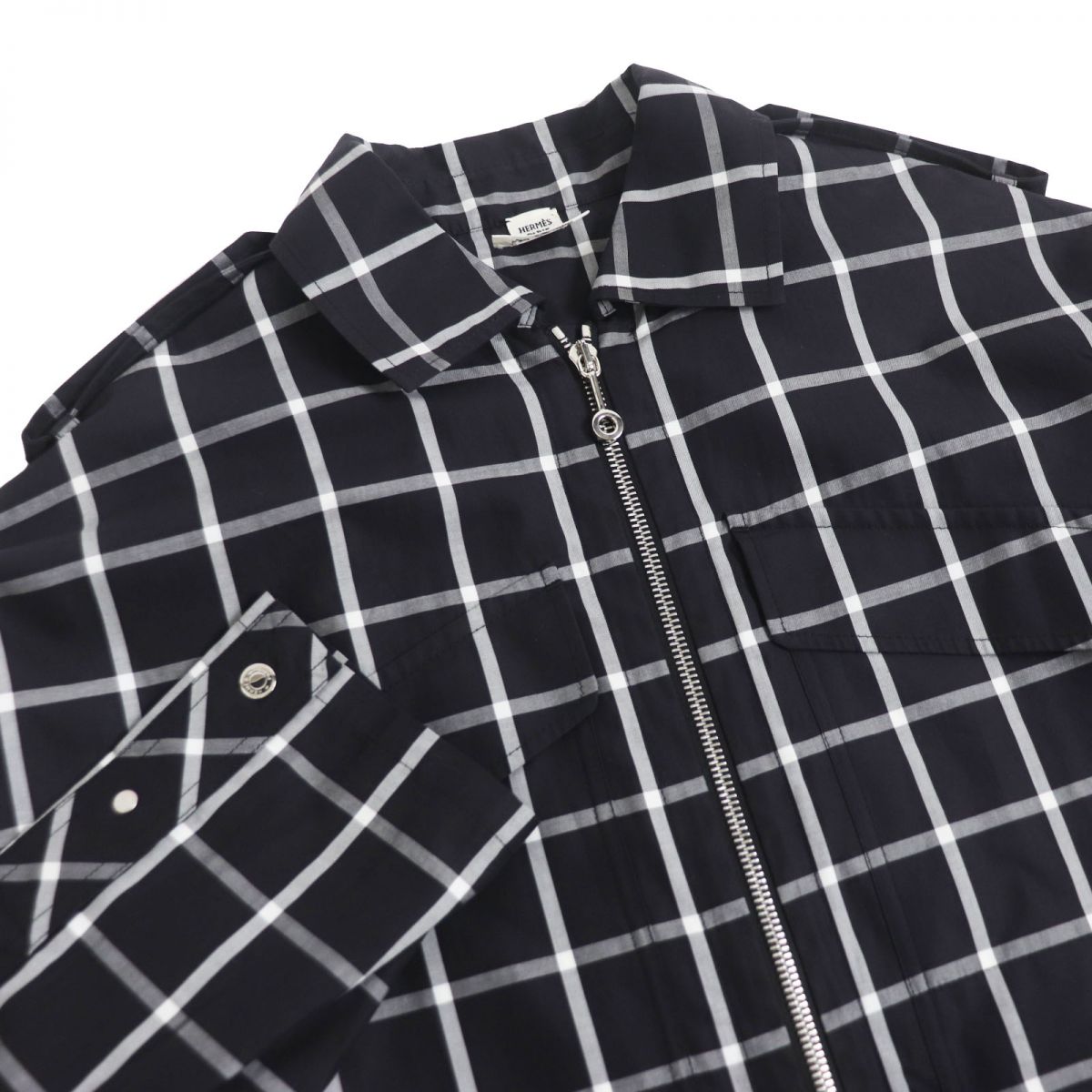 HERMES Blouson Main: 100% cotton, Part: 100% polyester black mens 36