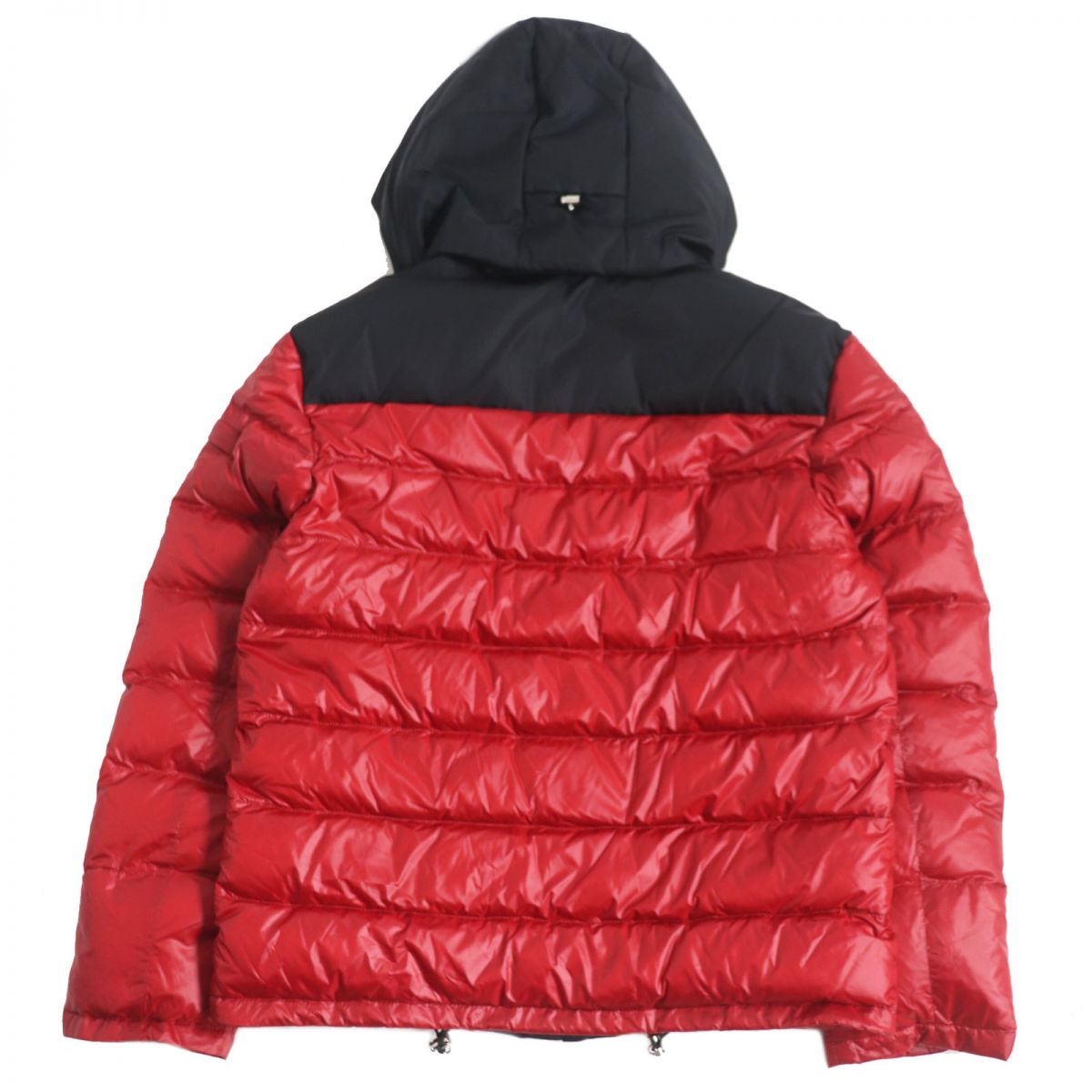 PRADA Down jacket Outer: 100% polyamide (nylon), Lining: 100% polyamide (nylon), Part: 100% polyester, Filling: 90% down, Filling: 10% feather Red x black mens S