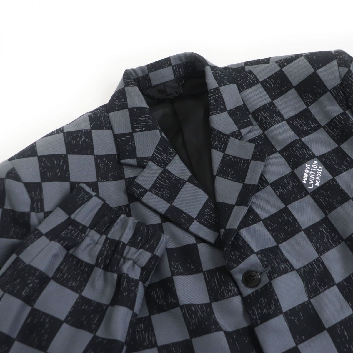 LOUIS VUITTON Blouson Outer: 99% cotton, Outer: 1% nylon, Lining: 77% cupra, Lining: 23% cotton Gray x black mens 46