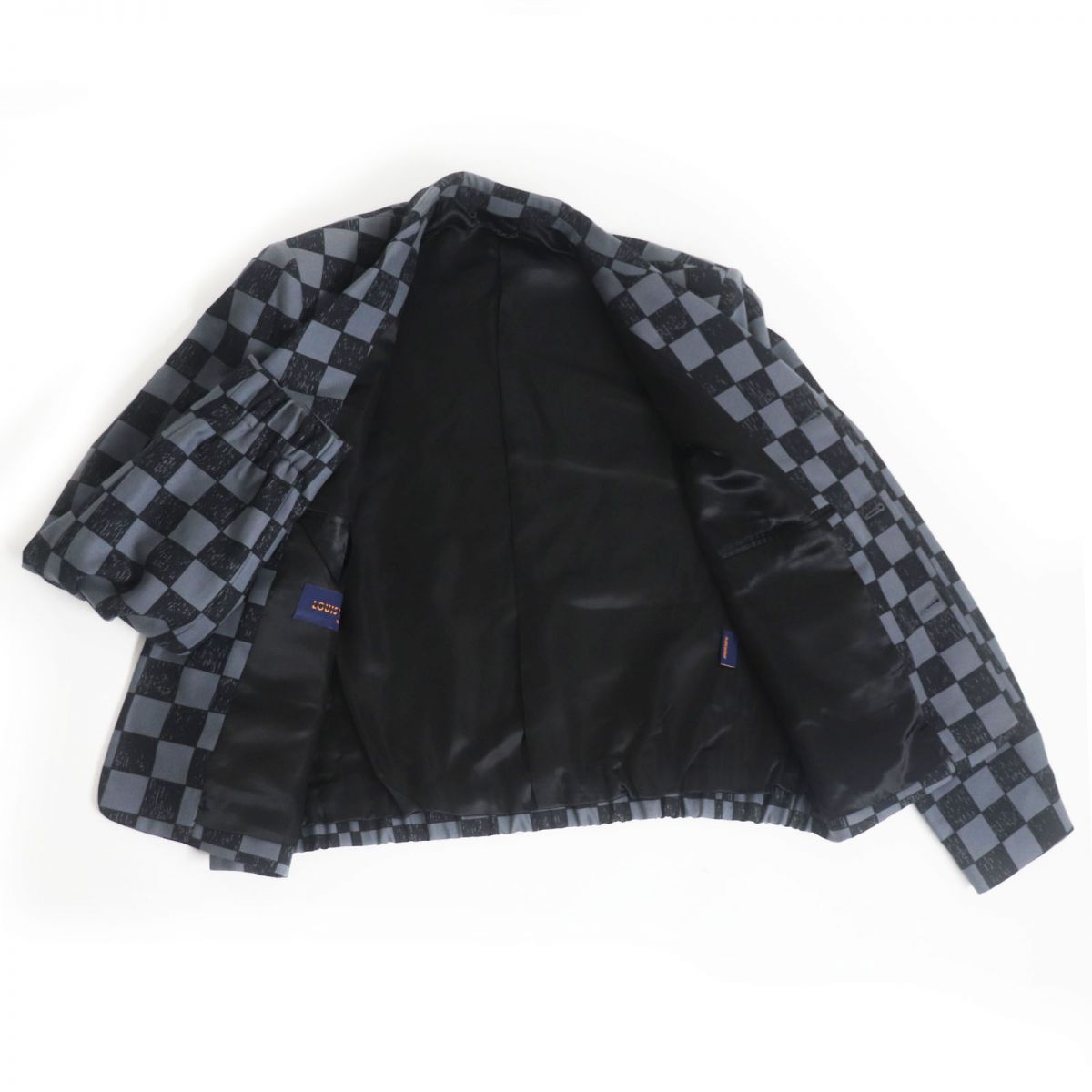 LOUIS VUITTON Blouson Outer: 99% cotton, Outer: 1% nylon, Lining: 77% cupra, Lining: 23% cotton Gray x black mens 46