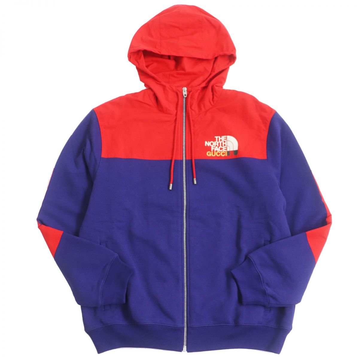 GUCCI Hoodie Outer material: 100% cotton, Outer material: 100% nylon Blue / red mens S
