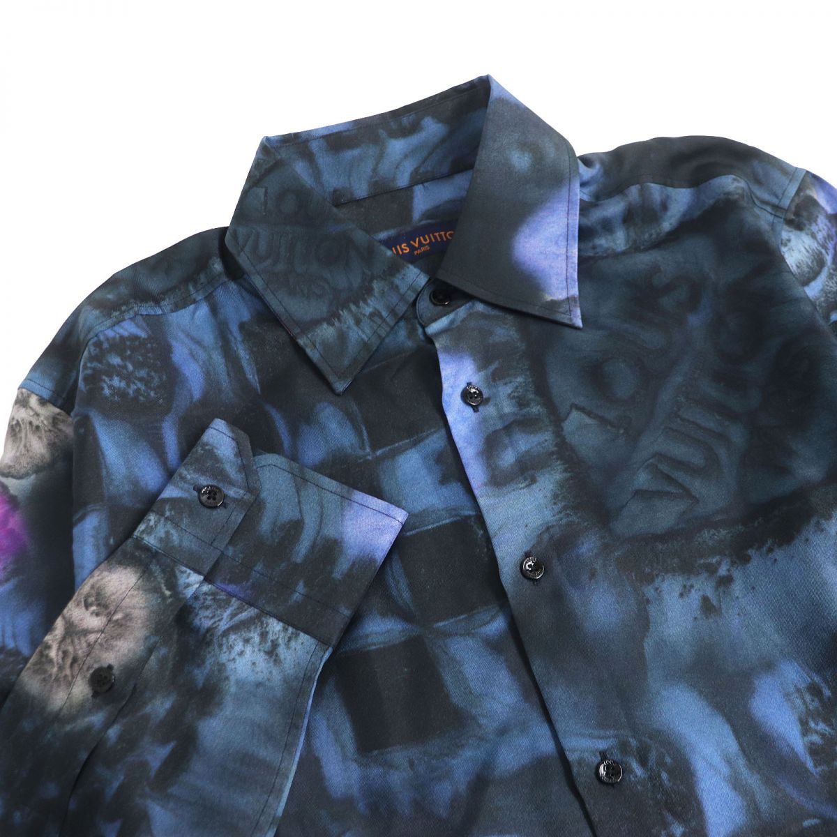 LOUIS VUITTON Long sleeve shirt Main: 100% silk Navy type mens S