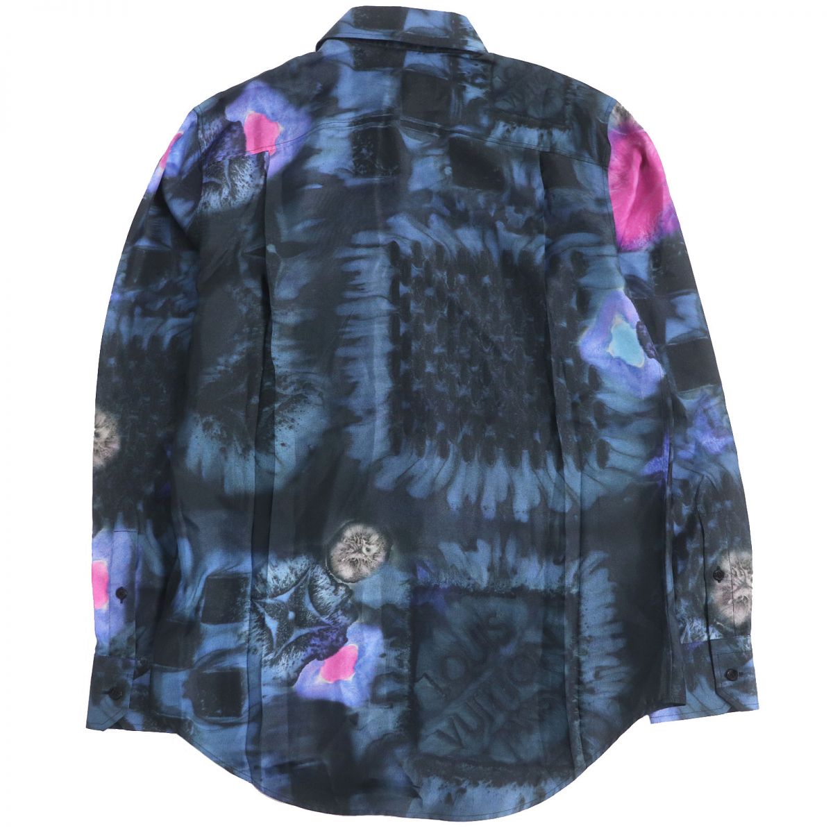 LOUIS VUITTON Long sleeve shirt Main: 100% silk Navy type mens S
