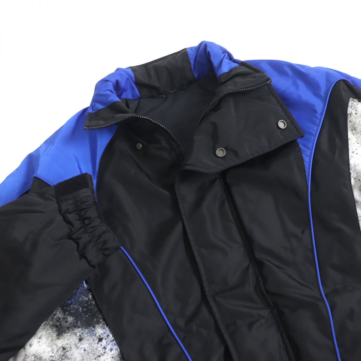 LOUIS VUITTON Blouson Outer: 100% nylon, Filling: 100% nylon, Lining: 51% cotton, Lining: 49% nylon Black x blue mens 48