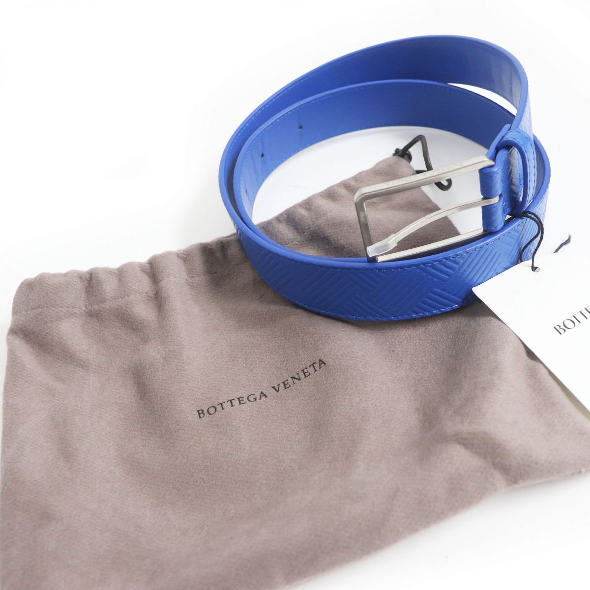 BOTTEGAVENETA belt Main: Calf leather Buckle: Silver<br>Leather: Blue mens