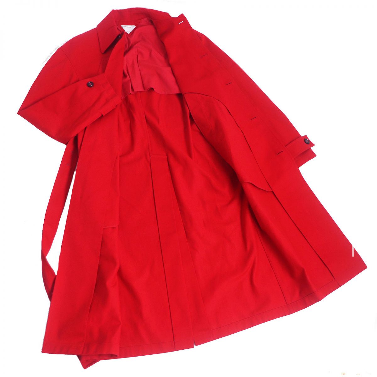 BOTTEGAVENETA trench coat Outer: 100% cotton, Leather: Sheepskin, Lining: 72% cotton, Lining: 20% rayon, Lining: 8% polyester Red mens 44
