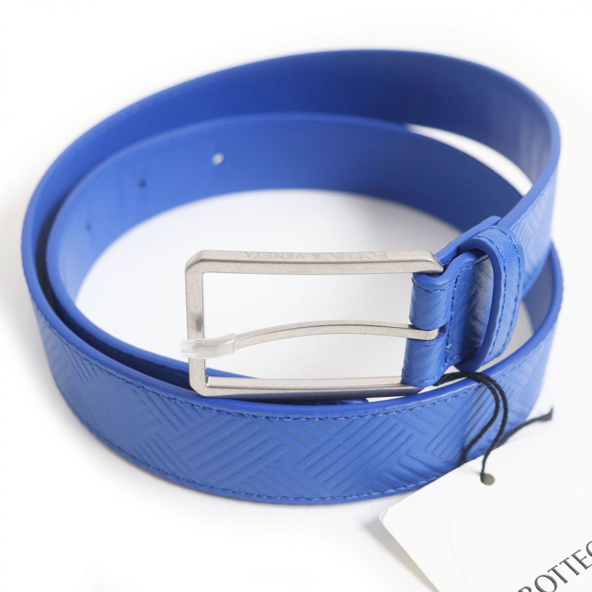 BOTTEGAVENETA belt Main: Calf leather Buckle: Silver<br>Leather: Blue mens