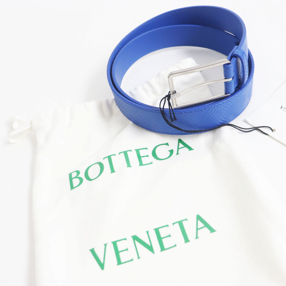 BOTTEGAVENETA belt Main: Calf leather Buckle: Silver<br>Leather: Blue mens