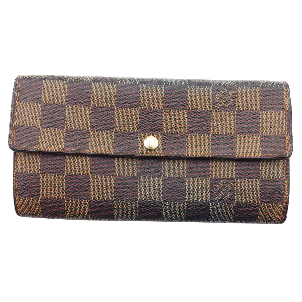 LOUIS VUITTON Long Wallet Purse N61734 Brown beige Portefeuille Sarah