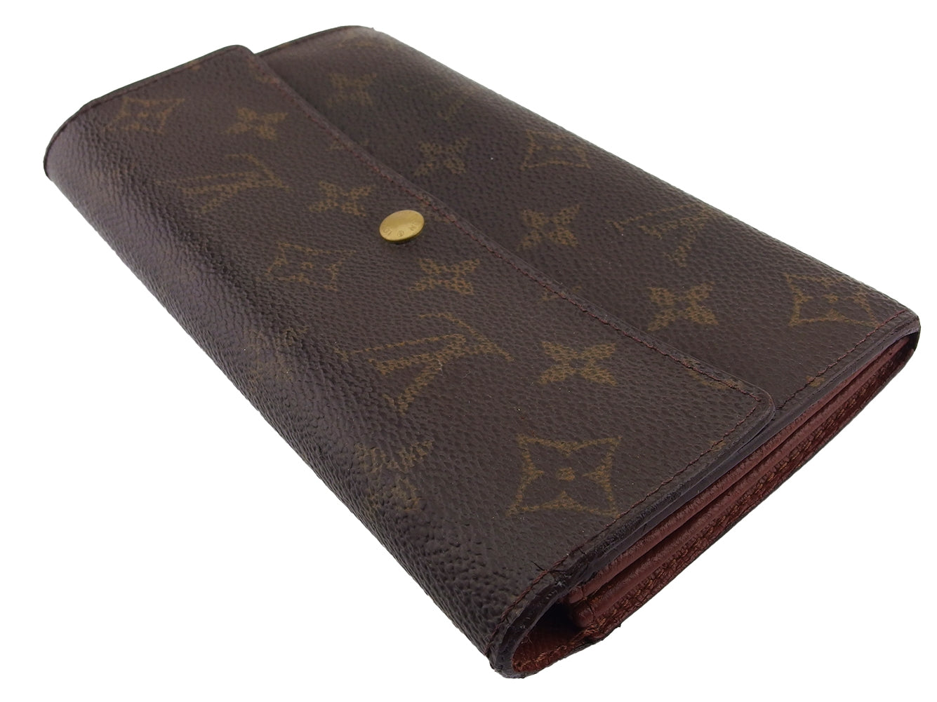 LOUIS VUITTON Long Wallet Purse M61725 Brown beige Pochette Porto MonÃÂ©credi