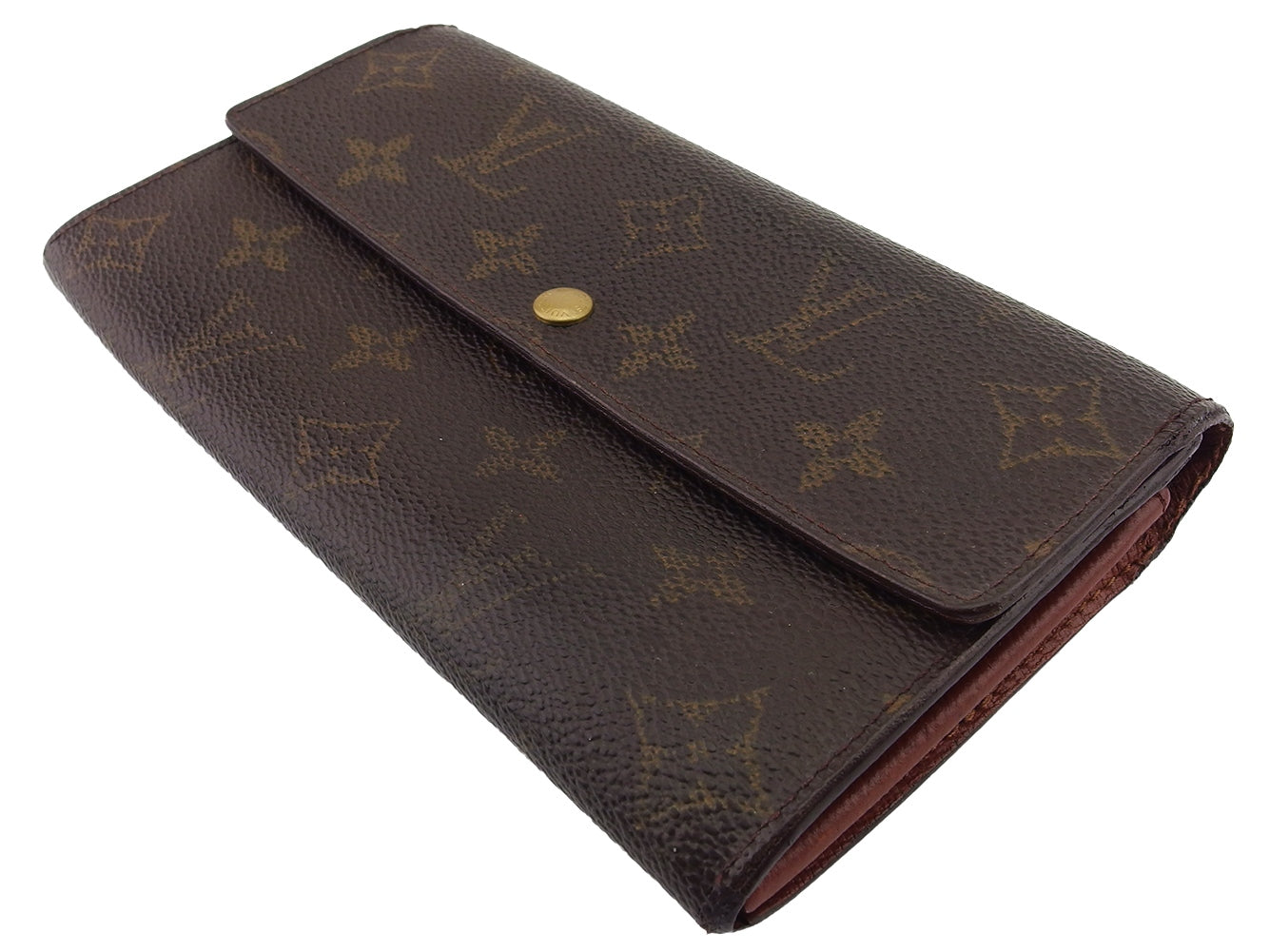 LOUIS VUITTON Long Wallet Purse M61725 Brown beige Pochette Porto MonÃÂ©credi