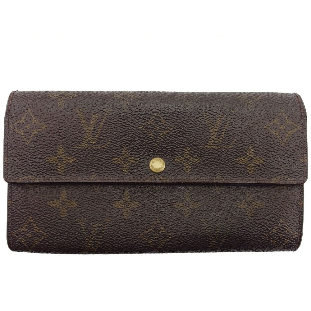 LOUIS VUITTON Long Wallet Purse M61725 Brown beige Pochette Porto MonÃÂ©credi