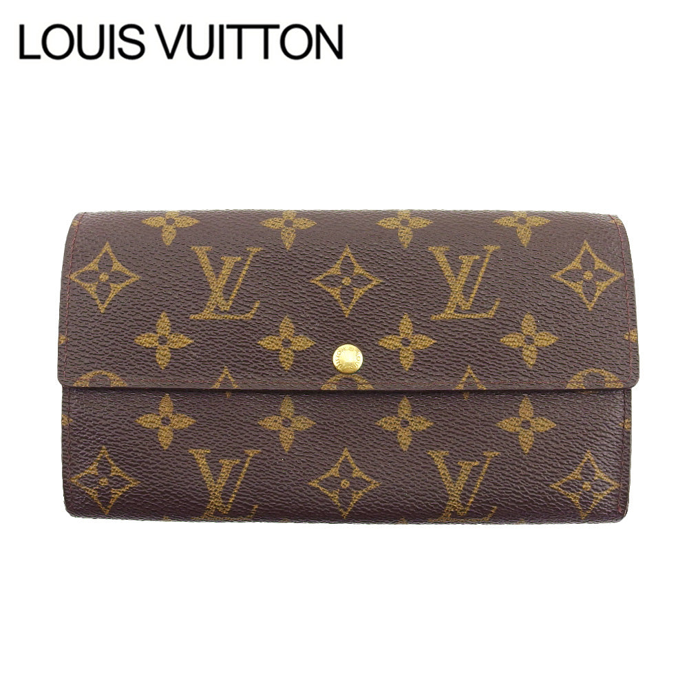 LOUIS VUITTON Long Wallet Purse M61725 Brown beige Pochette Porto MonÃÂ©credi
