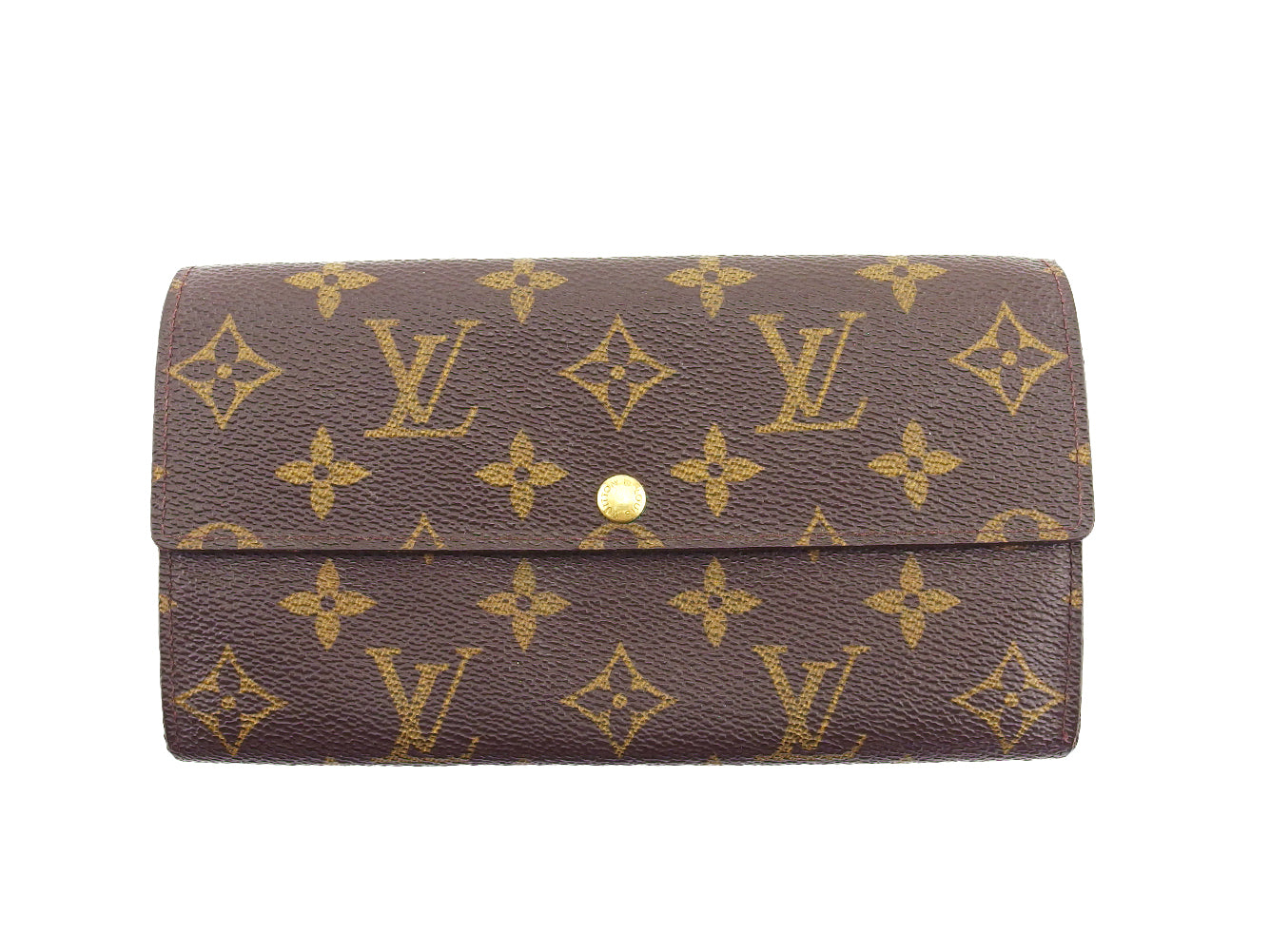 LOUIS VUITTON Long Wallet Purse M61725 Brown beige Pochette Porto MonÃÂ©credi