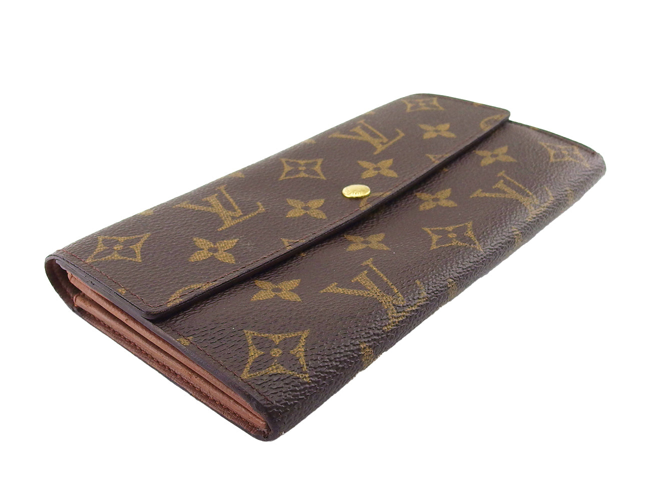 LOUIS VUITTON Long Wallet Purse M61725 Brown beige Pochette Porto MonÃÂ©credi