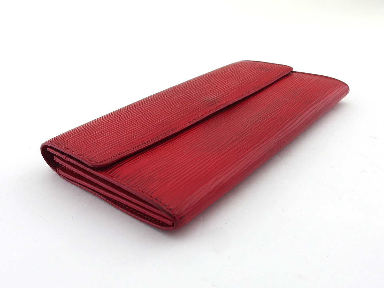 LOUIS VUITTON Long Wallet Purse M63577 Red Pochette Porto MonÃÂ©credi