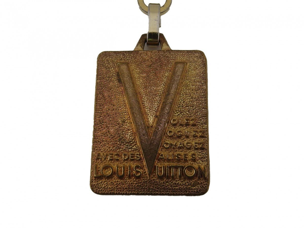 LOUIS VUITTON Key ring gold MALLTIER DEPUIS 1854