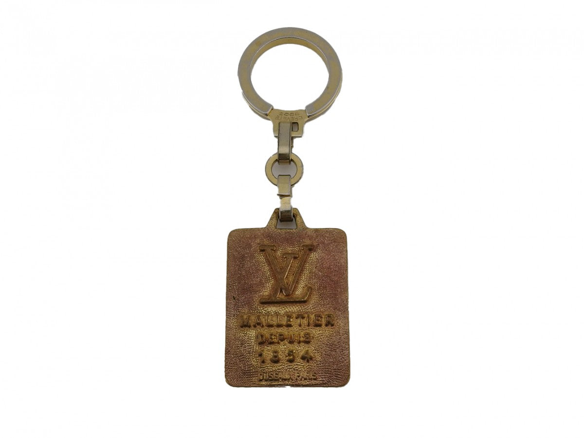 LOUIS VUITTON Key ring gold MALLTIER DEPUIS 1854
