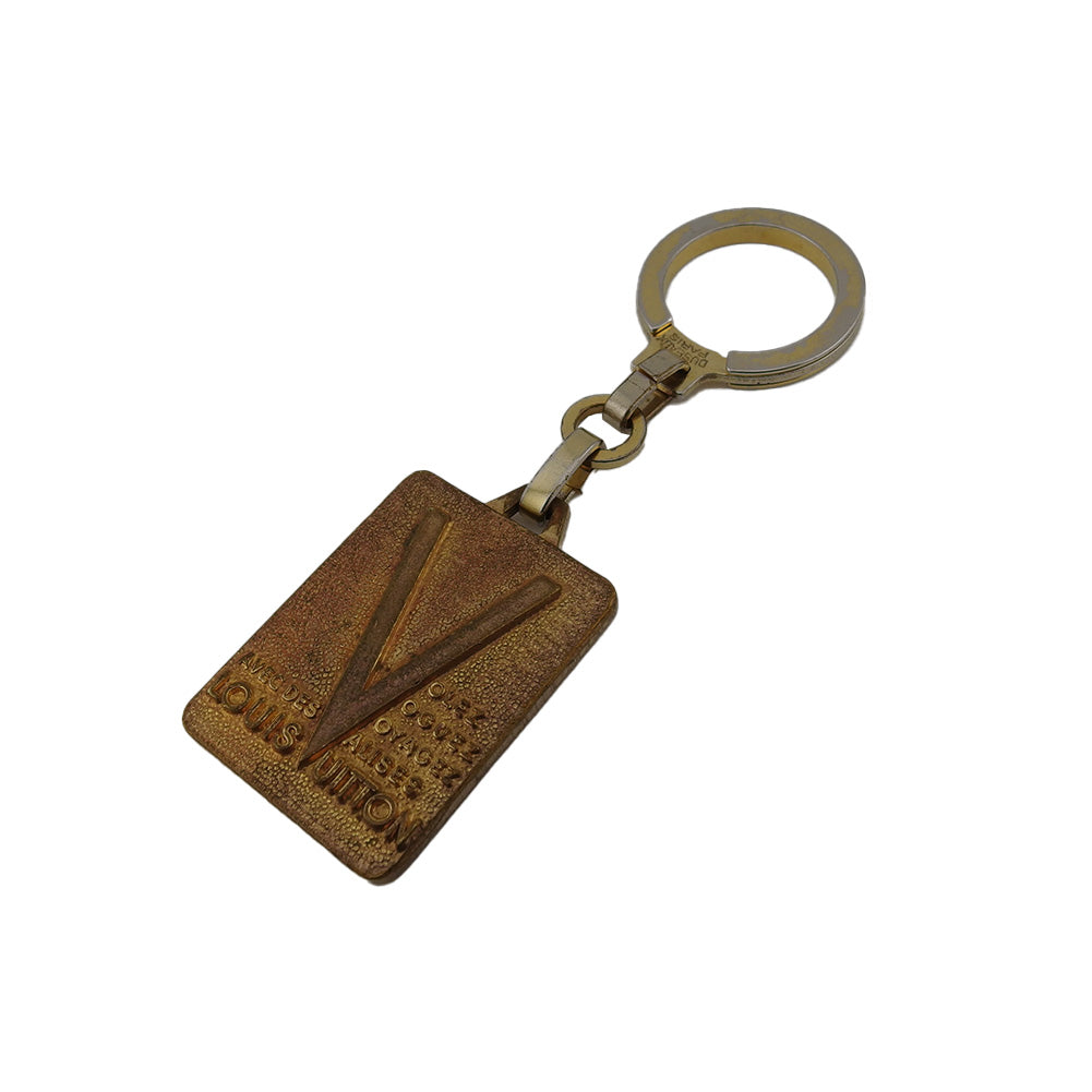 LOUIS VUITTON Key ring gold MALLTIER DEPUIS 1854