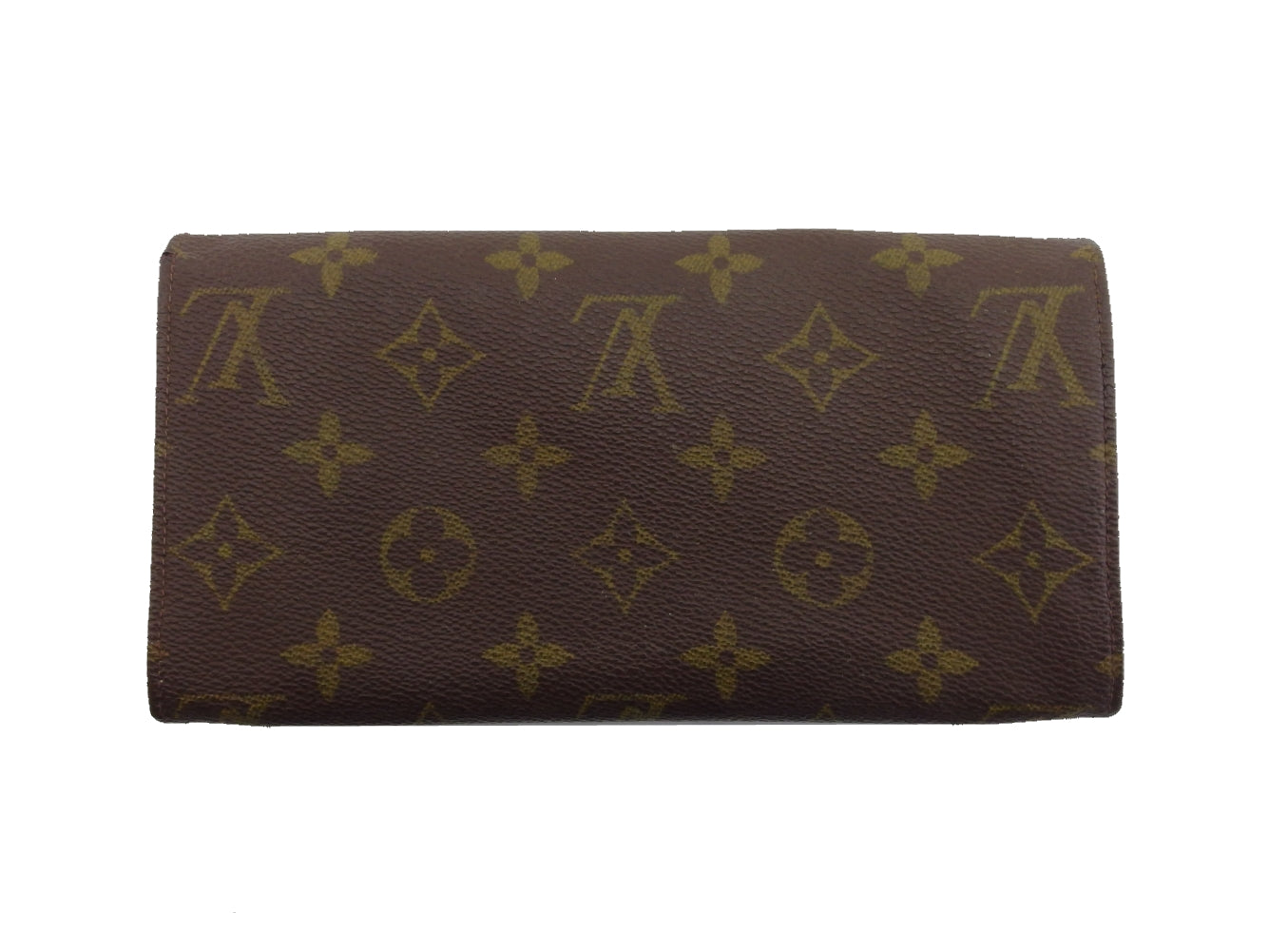 LOUIS VUITTON Long Wallet Purse Brown x beige Pochette Porto MonÃÂ©credi