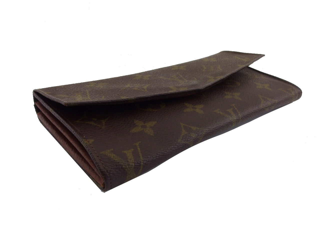 LOUIS VUITTON Long Wallet Purse Brown x beige Pochette Porto MonÃÂ©credi