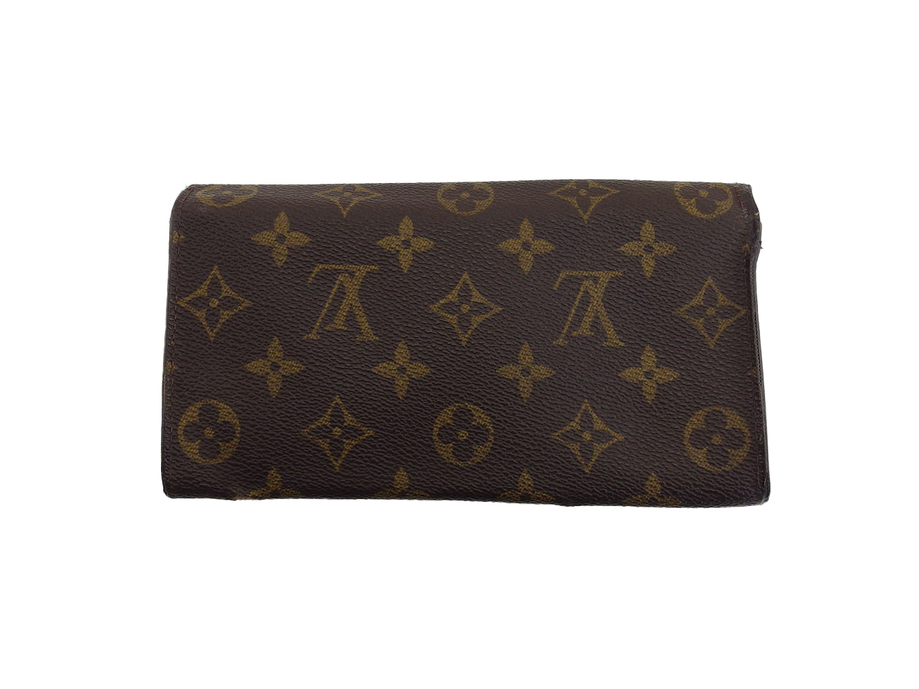 LOUIS VUITTON Long Wallet Purse Brown x beige Pochette Porto MonÃÂ©credi
