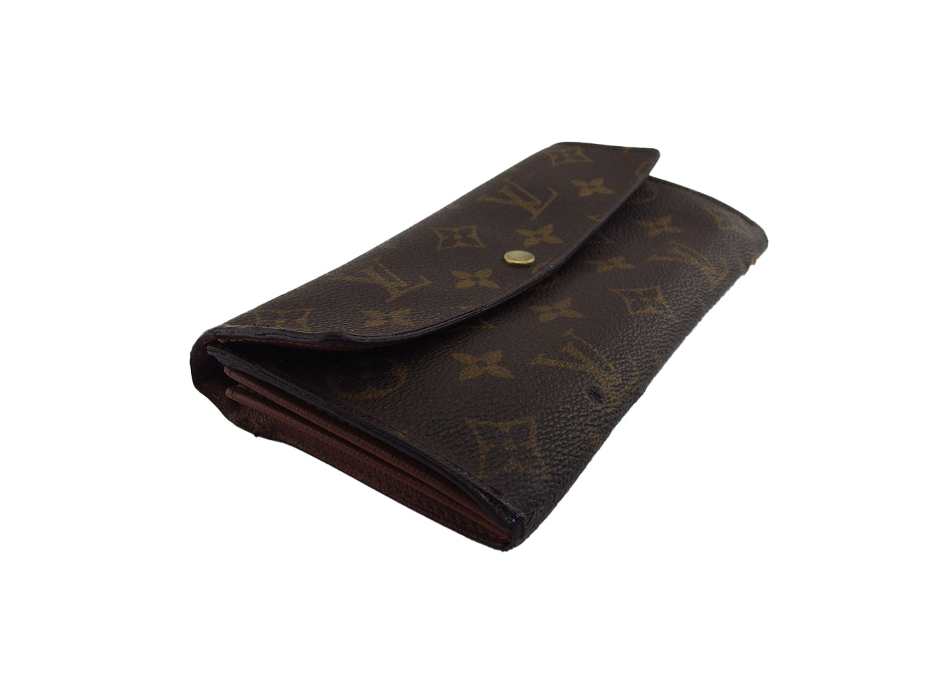 LOUIS VUITTON Long Wallet Purse Brown x beige Pochette Porto MonÃÂ©credi