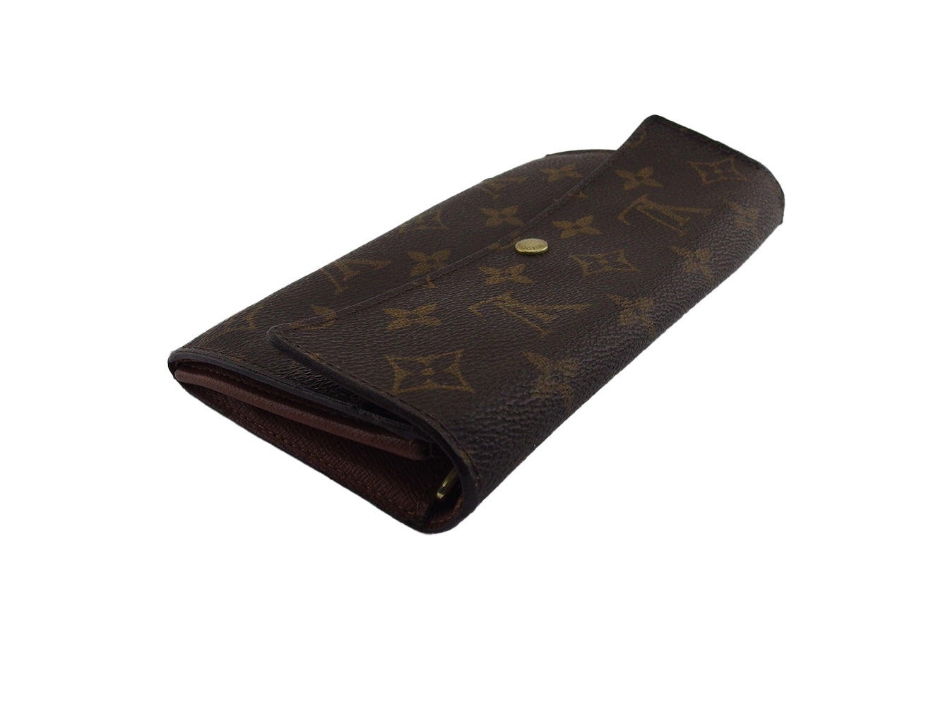 LOUIS VUITTON Long Wallet Purse Brown x beige Pochette Porto MonÃÂ©credi